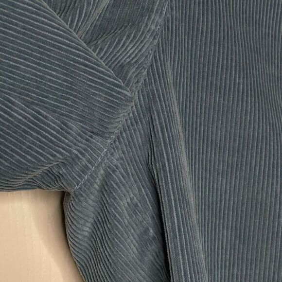 Le Streghe High Waist Wide Leg Corduroy Cropped Pants (Light Blue) - Small - Picture 7 of 12